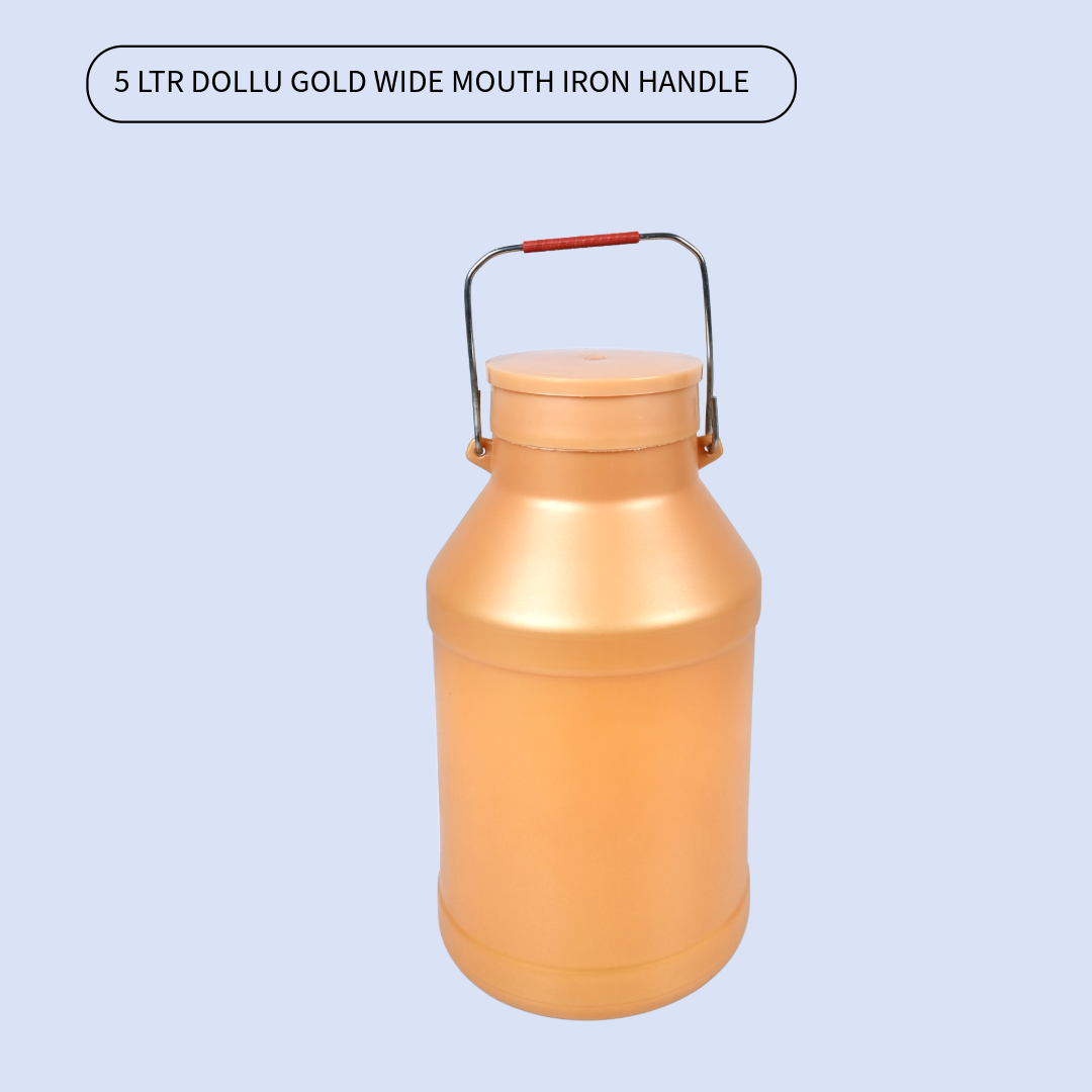 5 LTR DOLLU GOLD WIDE MOUTH IRON HANDLE