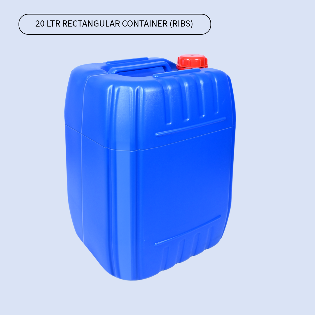 20 LTR RECTANGULAR CONTAINER (RIBS)